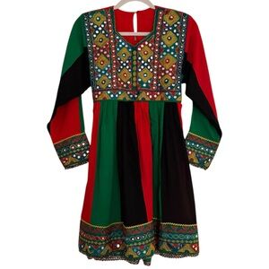 3 Piece Afghan Dress with Matching Pants & Scarf